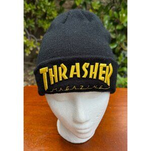 Thrasher Magazine Beanie Adult One Size Black/Gold Embroidered